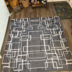 Geometric Gray and White Shower Curtain